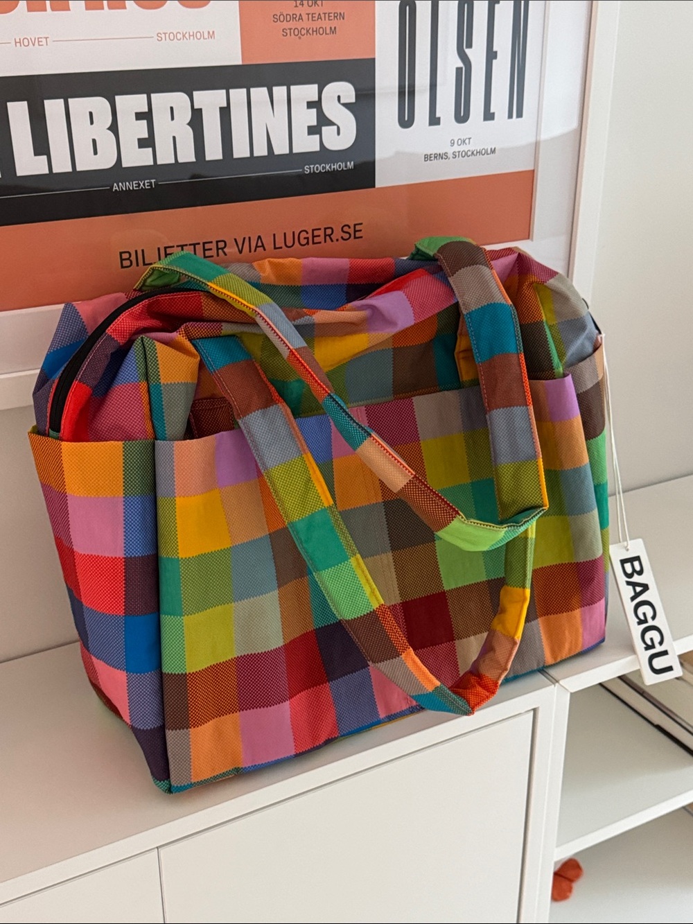 Baggu Small Cloud Carry-on Madras NWT